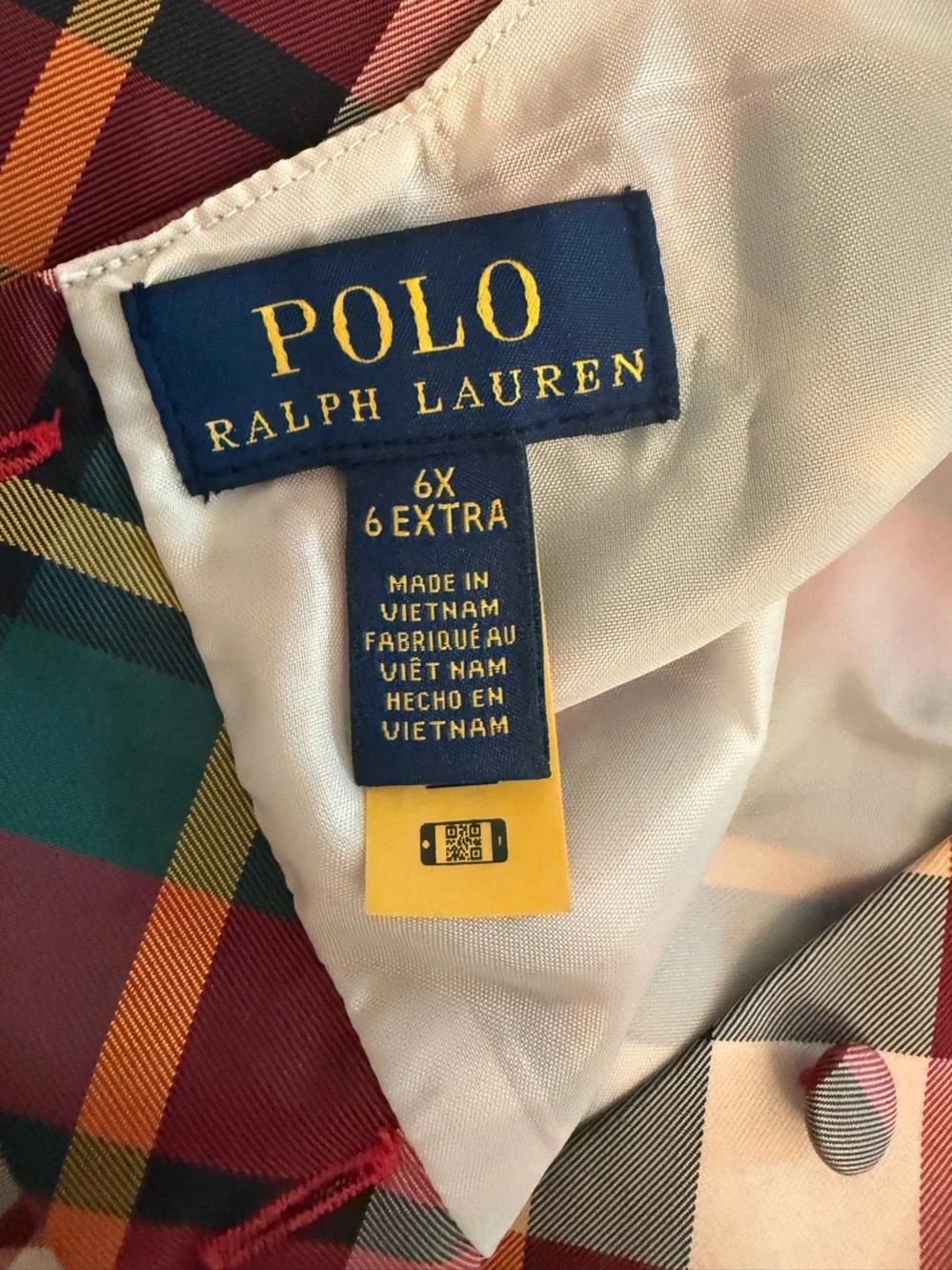 Ralph Lauren Multi-Color Plaid Bow-Front Girls Dress
